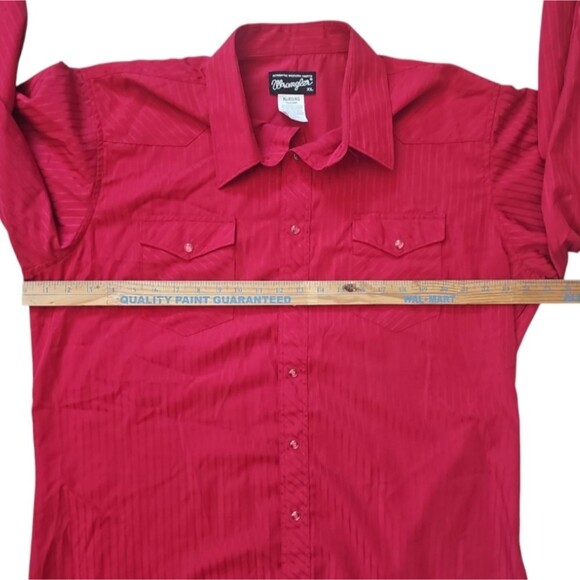 Wrangler Retro 80s Red Western Pearl Snap Button Shirt Sz XL Cowboy Rodeo - Picture 8 of 13